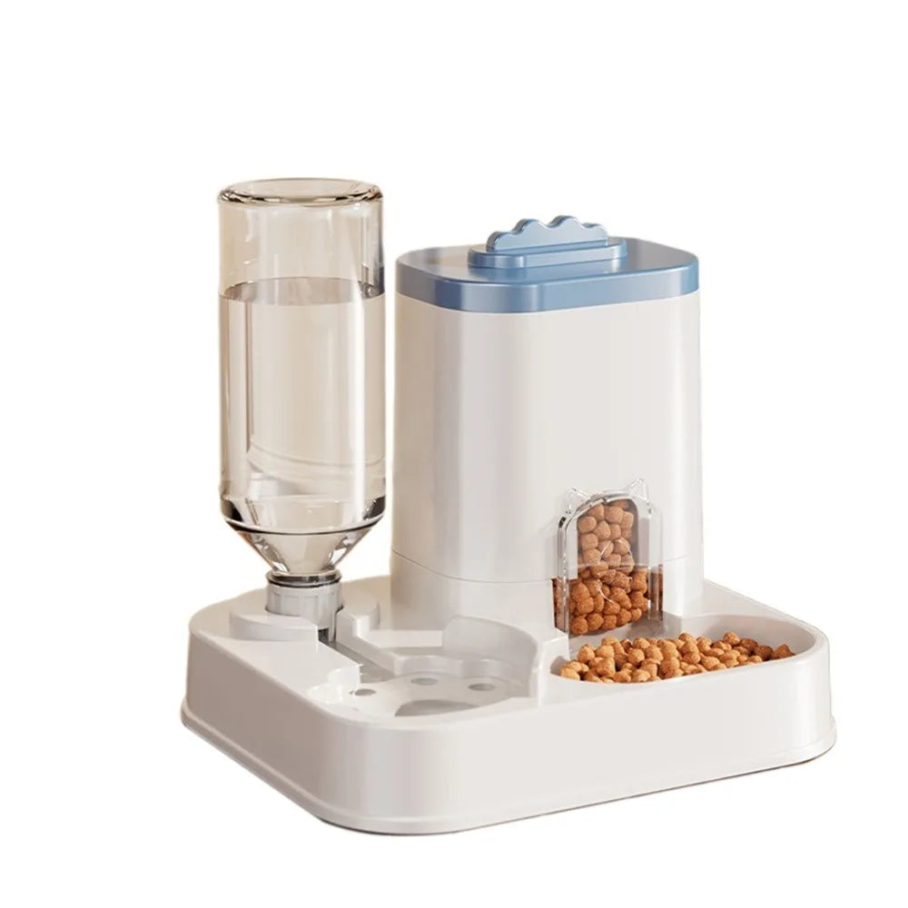 Large Capacity Gravity Pet Feeder & Water Dispenser — Automatic Food & Water Bowl for Dogs & Cats