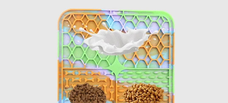 Multi-Texture Pet Slow Feeder & Lick Mat Set (Stops Begging While You Eat!)