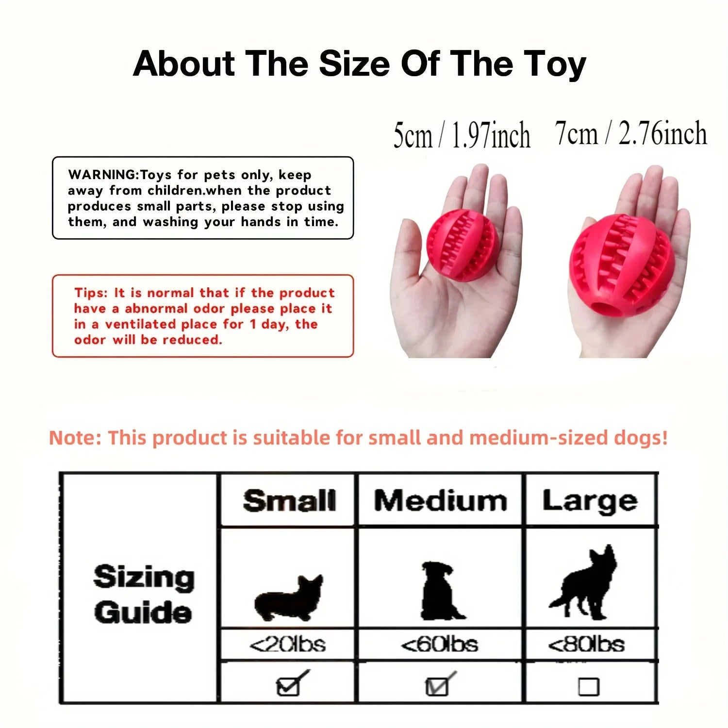 Nontoxic Rubber Dog Toy Ball - Chew Toy and Food Dispenser