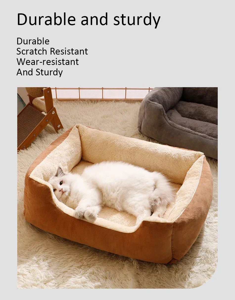 Plush Pet Cushion Bed for Cats and Dogs