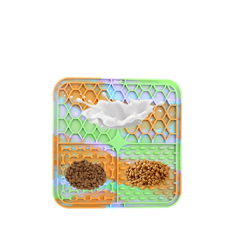 Multi-Texture Pet Slow Feeder & Lick Mat Set (Stops Begging While You Eat!)