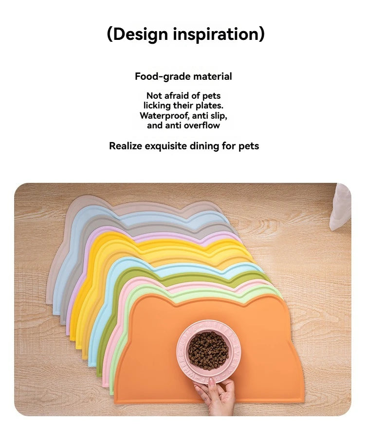 Anti-Slip Pet Silicone Feeding Mat Easy To Clean