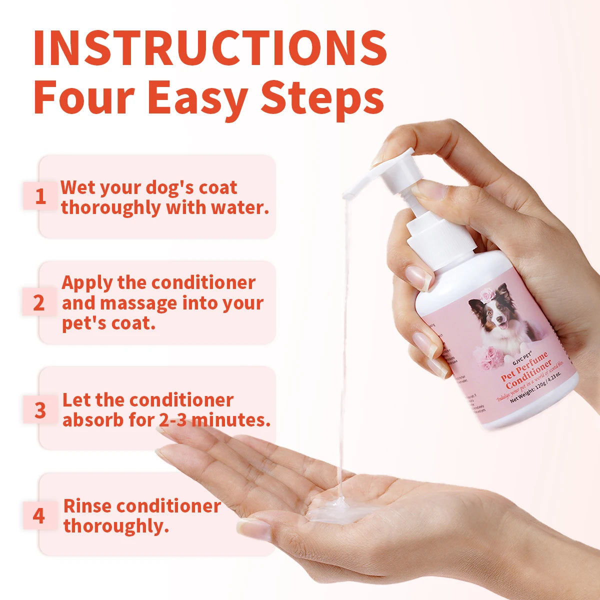 Natural Pet Conditioner Detangling Hydrating Formula for Dogs & Cats Keep Coat Soft Shiny Strong Longer