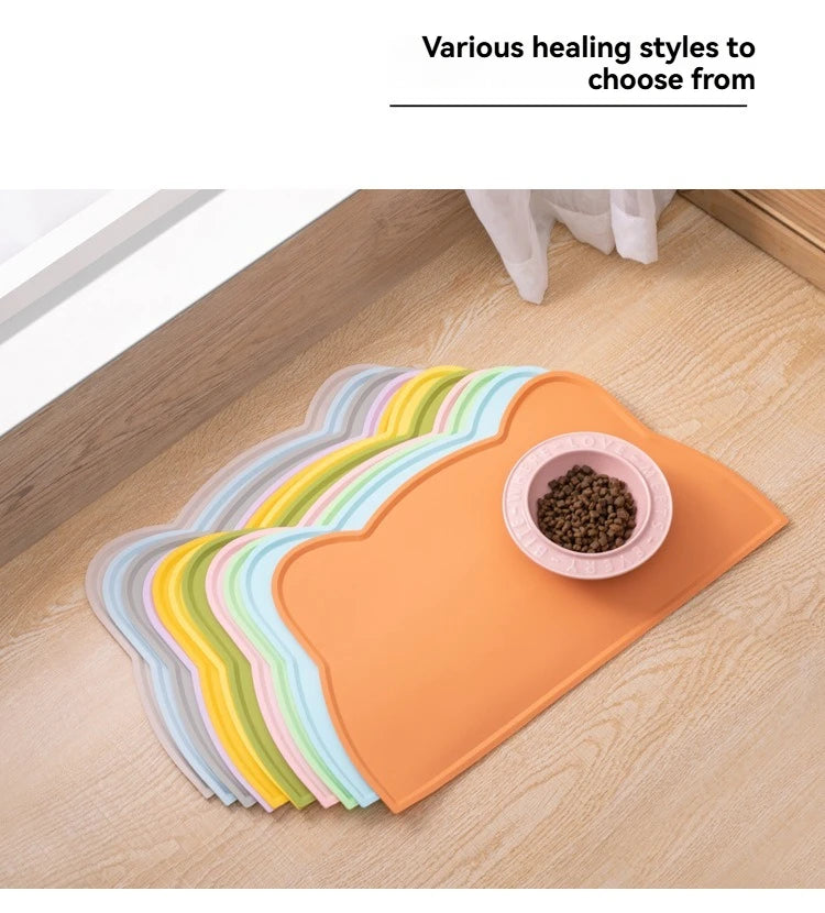 Anti-Slip Pet Silicone Feeding Mat Easy To Clean