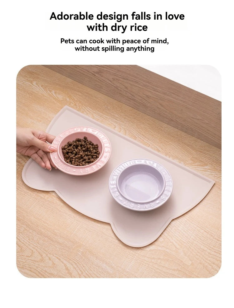Anti-Slip Pet Silicone Feeding Mat Easy To Clean