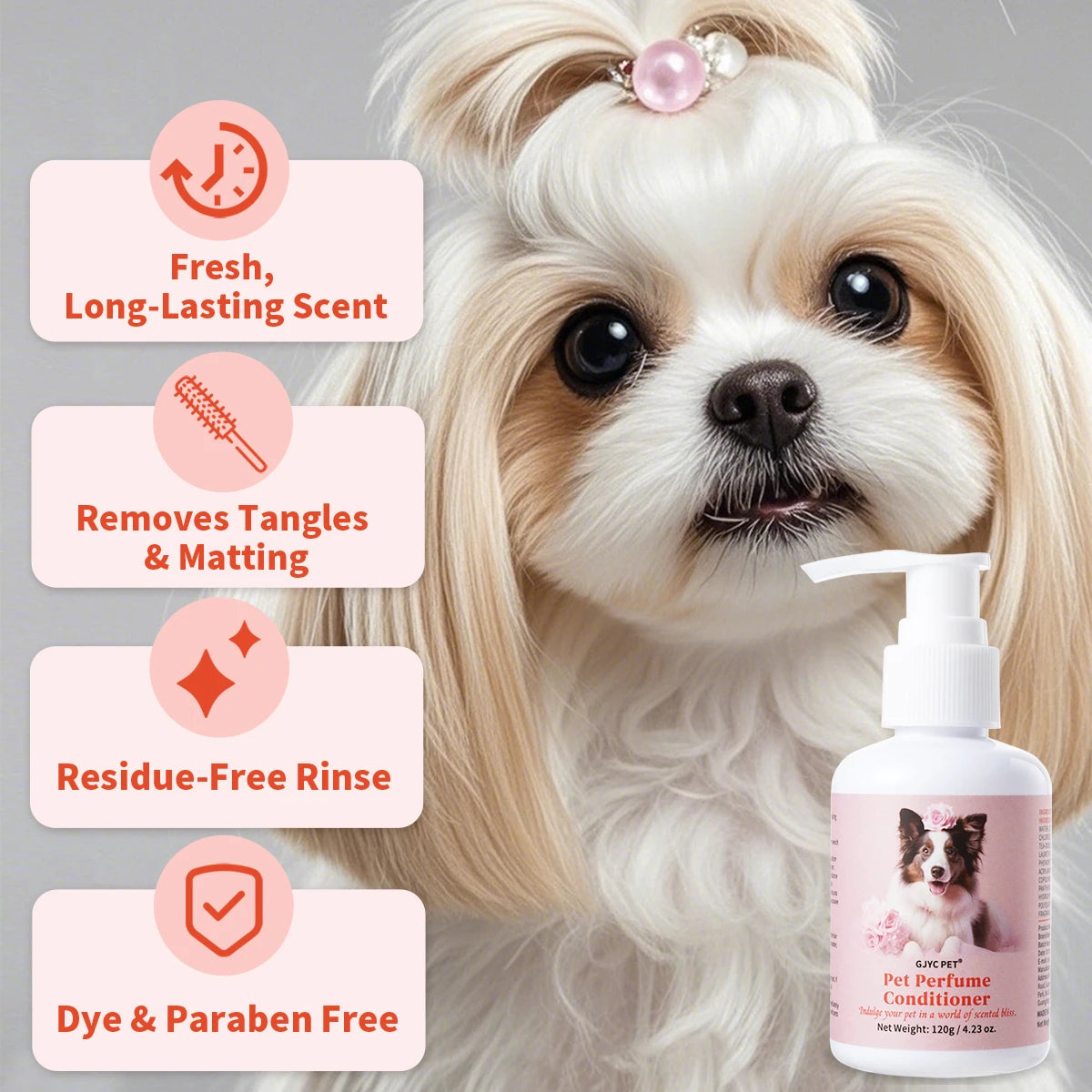 Natural Pet Conditioner Detangling Hydrating Formula for Dogs & Cats Keep Coat Soft Shiny Strong Longer