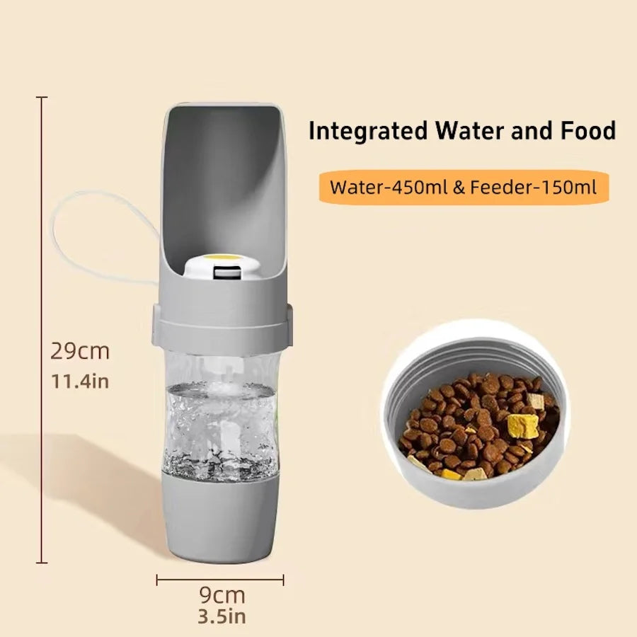 2-in-1 Portable Dog Water Bottle and Food Container
