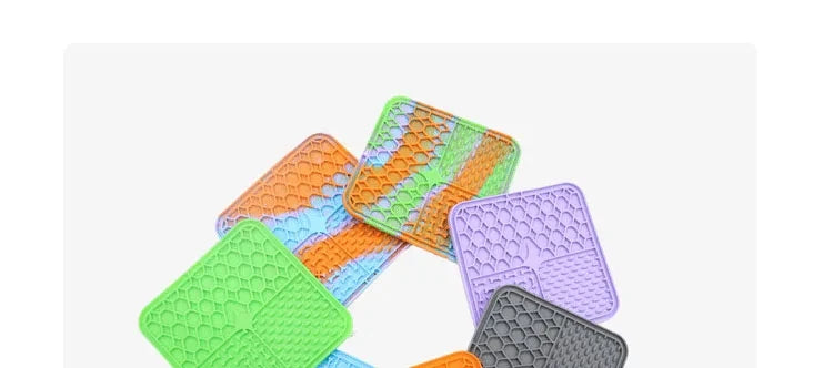 Multi-Texture Pet Slow Feeder & Lick Mat Set (Stops Begging While You Eat!)