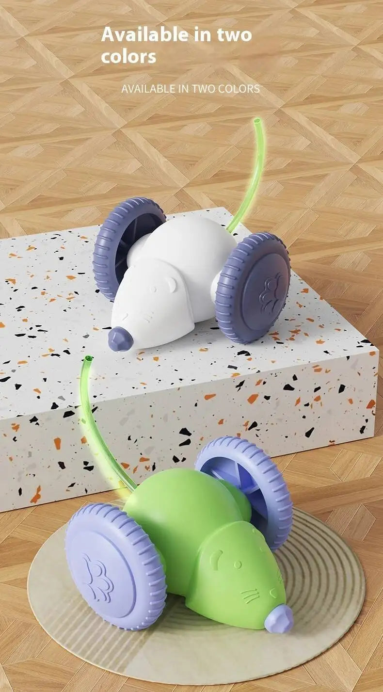 Electric Mouse, Interactive Cat Toy Rechargeable Automatic Teaser with Intelligent Obstacle Avoidance