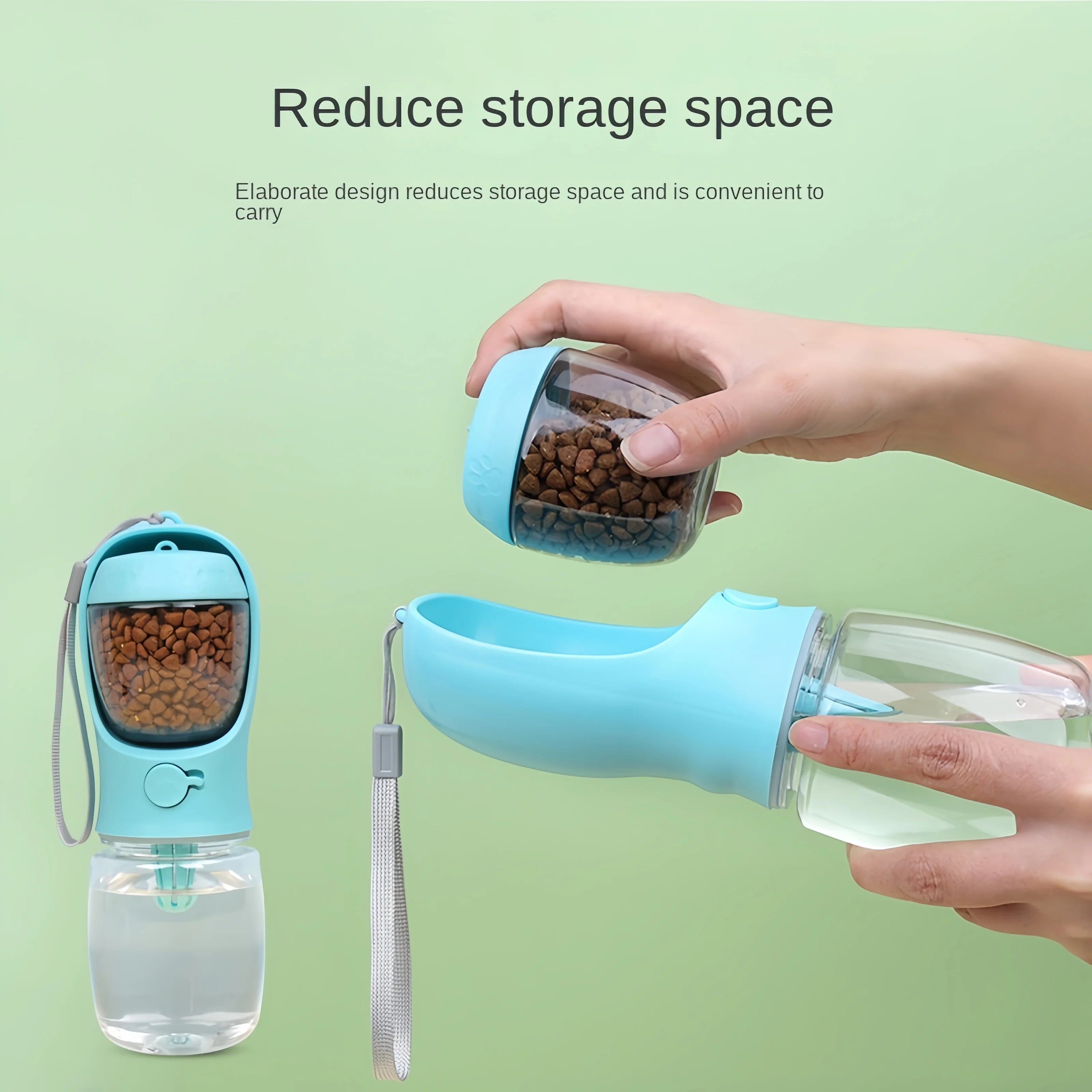 Portable 3-in-1 Pet Travel Bottle | Leak-Proof Water & Food Dispenser for Dogs & Cats