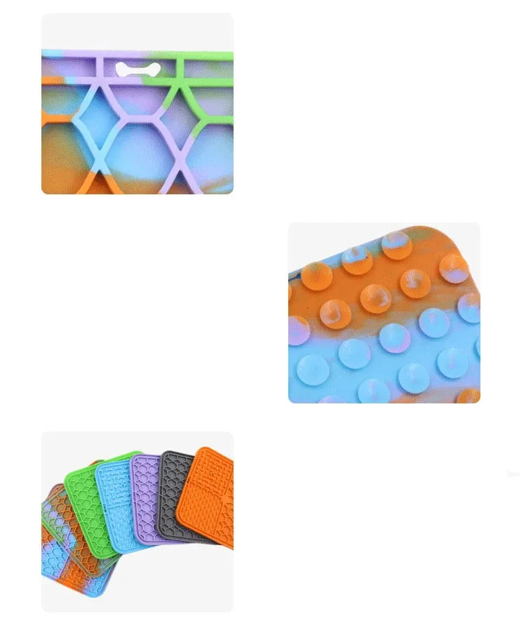 Multi-Texture Pet Slow Feeder & Lick Mat Set (Stops Begging While You Eat!)