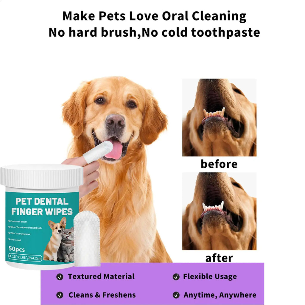 No-Struggle Pet Dental Wipes: The Gentle 30-Second Finger Toothbrush