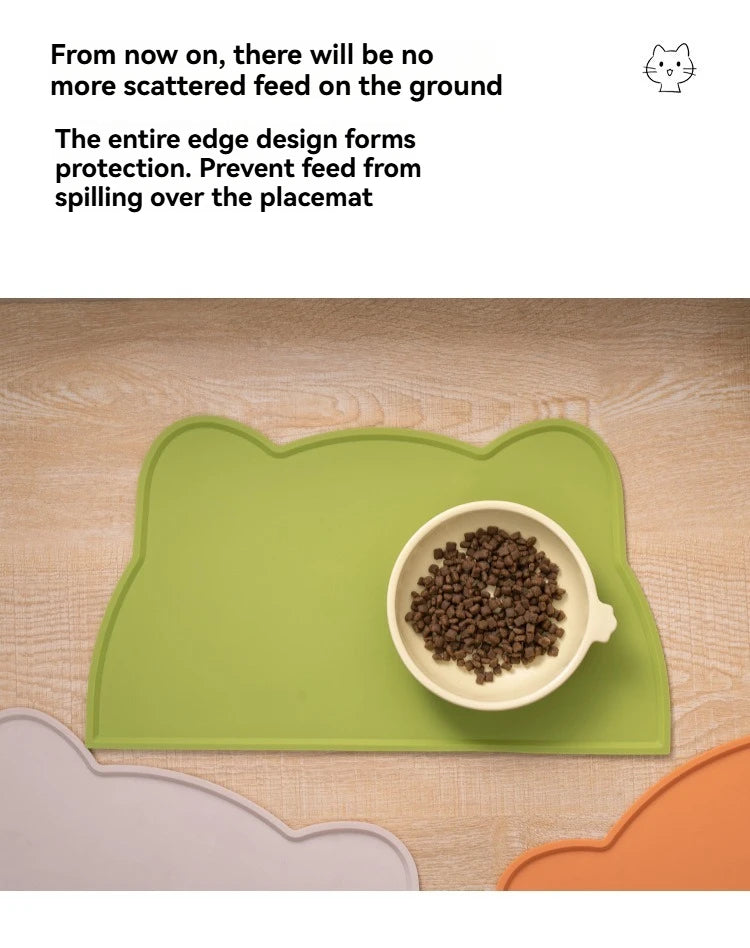 Anti-Slip Pet Silicone Feeding Mat Easy To Clean