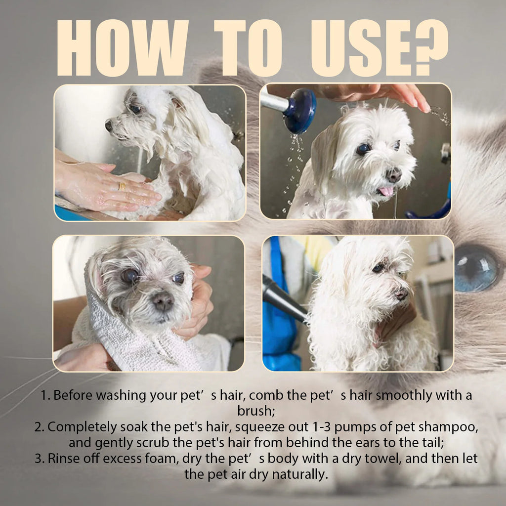 YEGBONG Pet Wash Shampoo & Conditioner for Dogs & Cats (Anti-Itch, Flea & Mite Control)