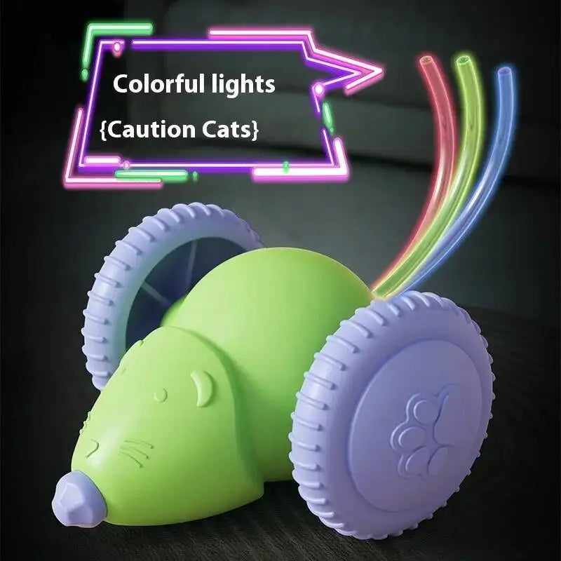 Electric Mouse, Interactive Cat Toy Rechargeable Automatic Teaser with Intelligent Obstacle Avoidance