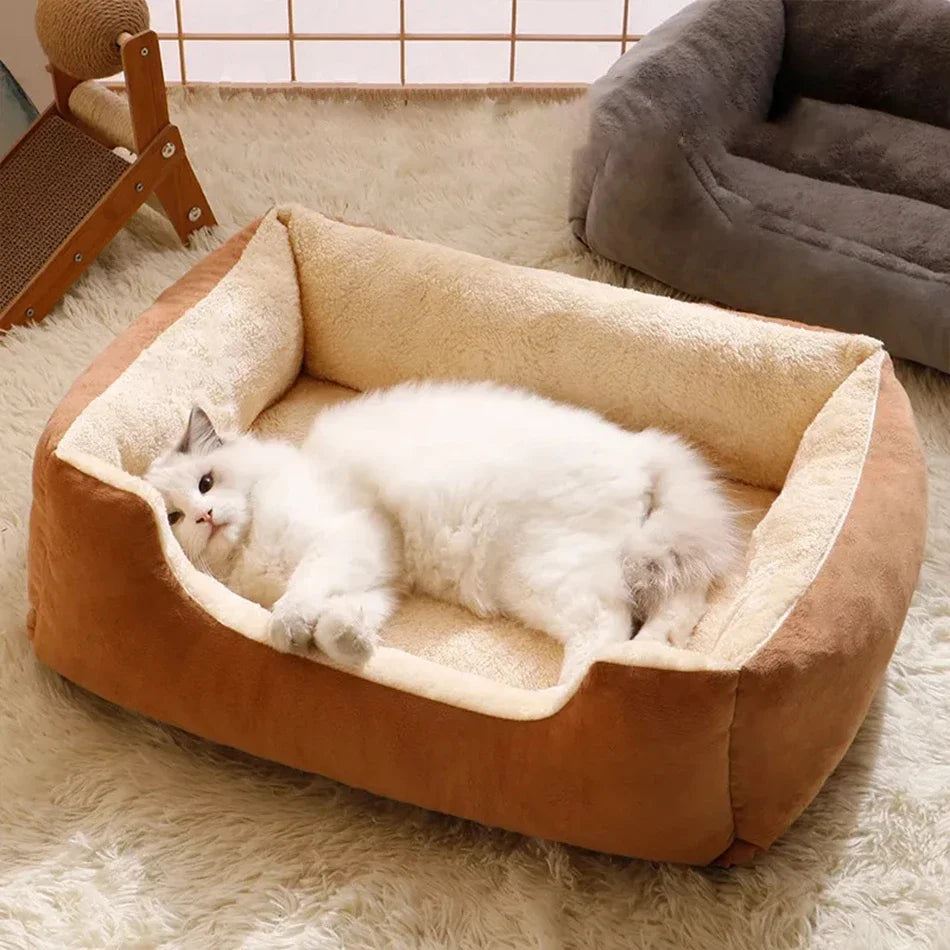 Plush Pet Cushion Bed for Cats and Dogs