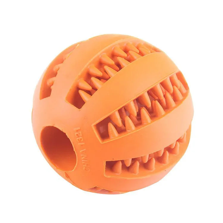 Nontoxic Rubber Dog Toy Ball - Chew Toy and Food Dispenser