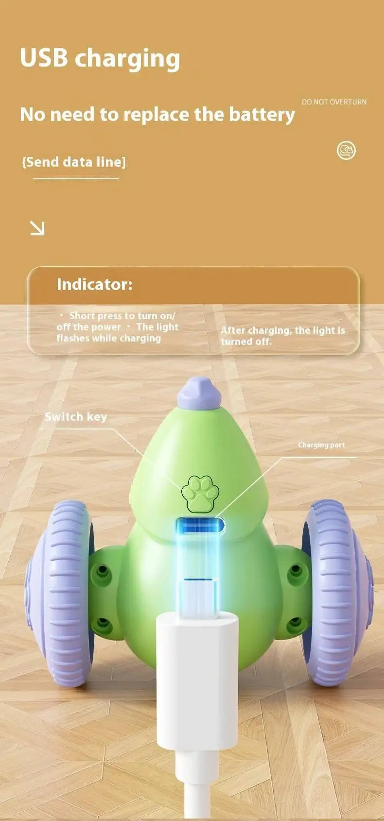 Electric Mouse, Interactive Cat Toy Rechargeable Automatic Teaser with Intelligent Obstacle Avoidance