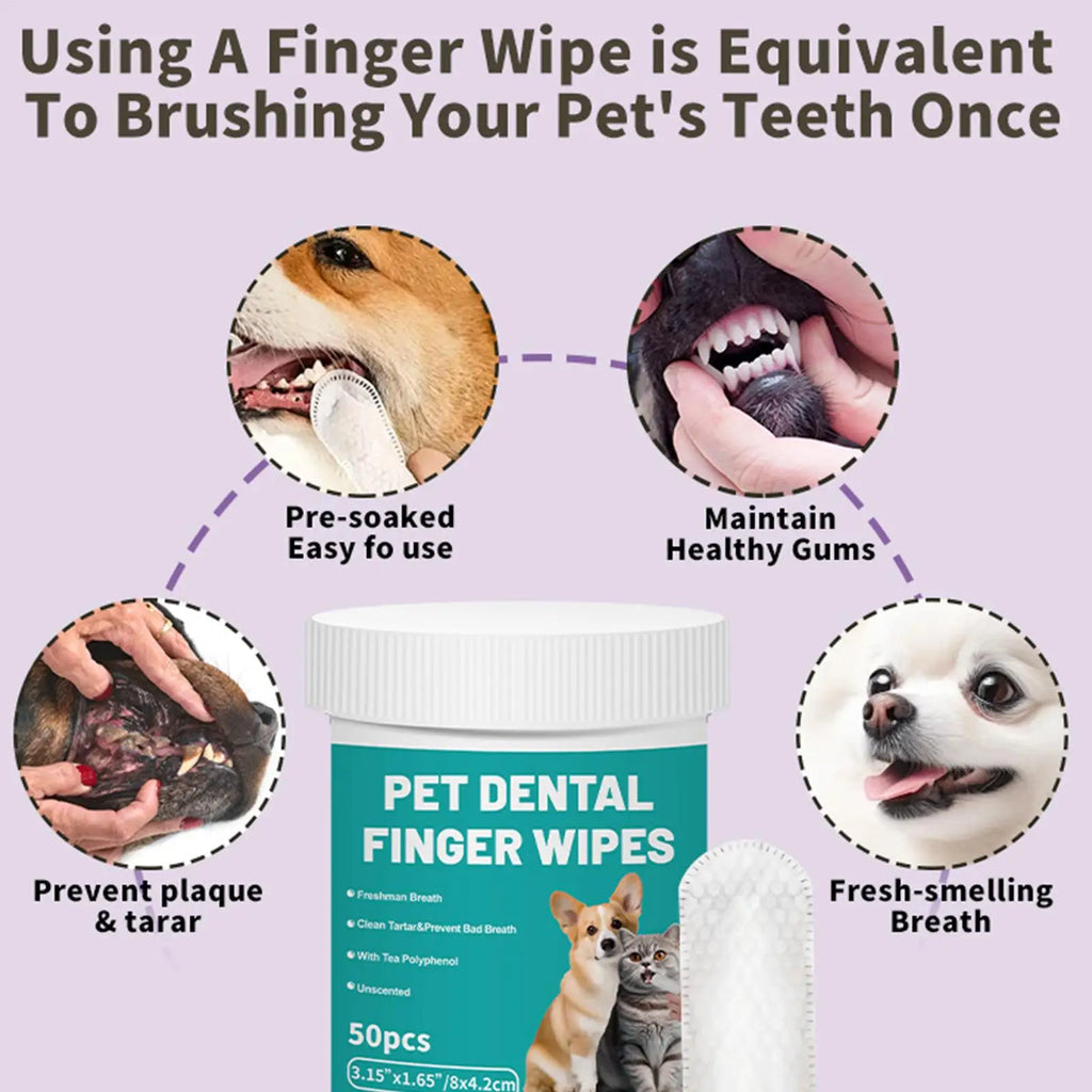 No-Struggle Pet Dental Wipes: The Gentle 30-Second Finger Toothbrush