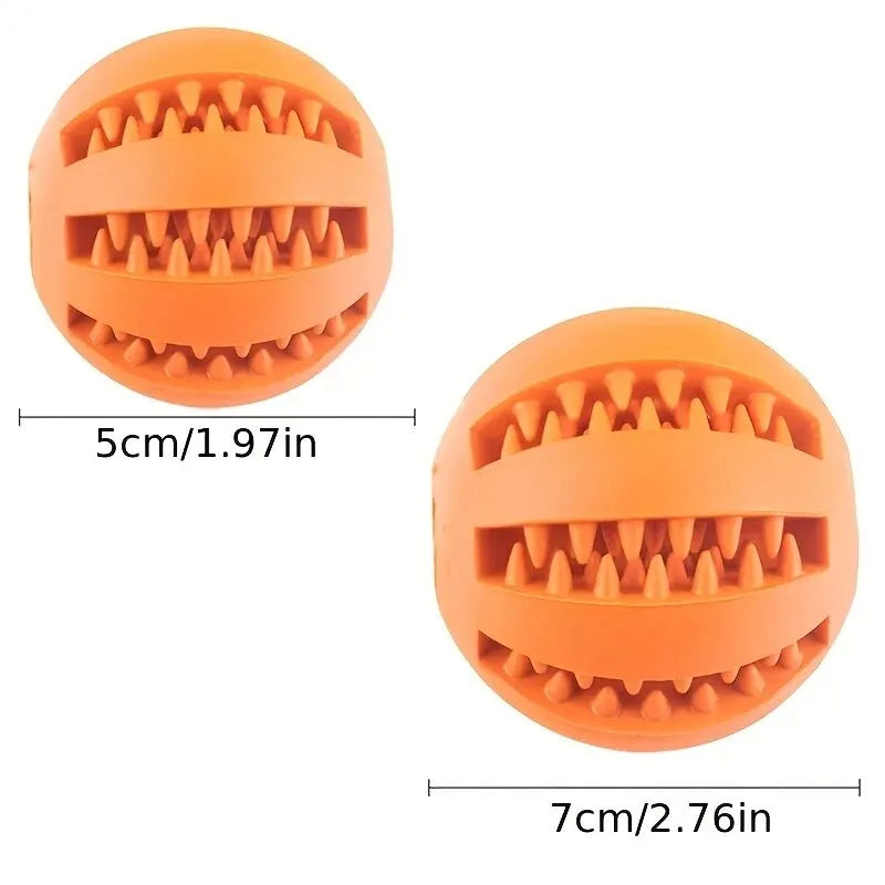 Nontoxic Rubber Dog Toy Ball - Chew Toy and Food Dispenser