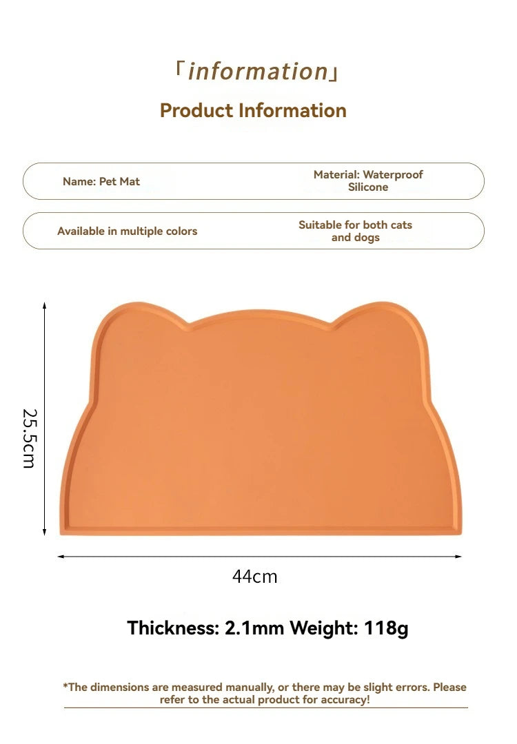 Anti-Slip Pet Silicone Feeding Mat Easy To Clean