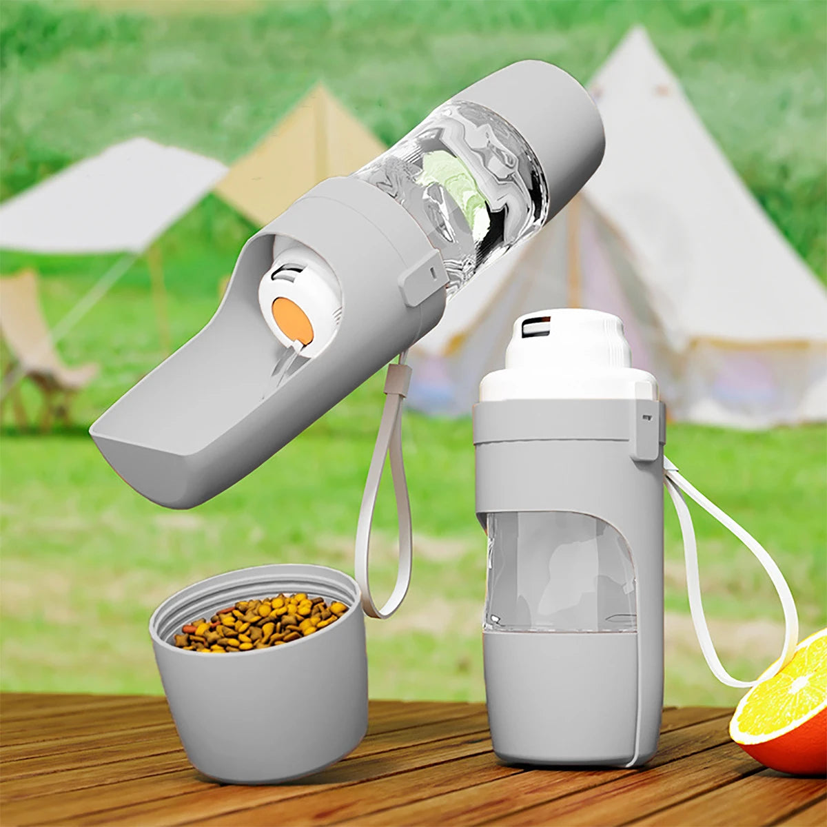 2-in-1 Portable Dog Water Bottle and Food Container
