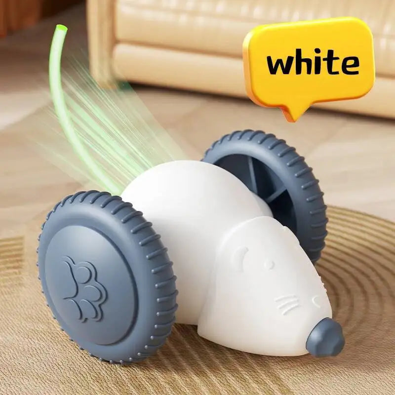 Electric Mouse, Interactive Cat Toy Rechargeable Automatic Teaser with Intelligent Obstacle Avoidance