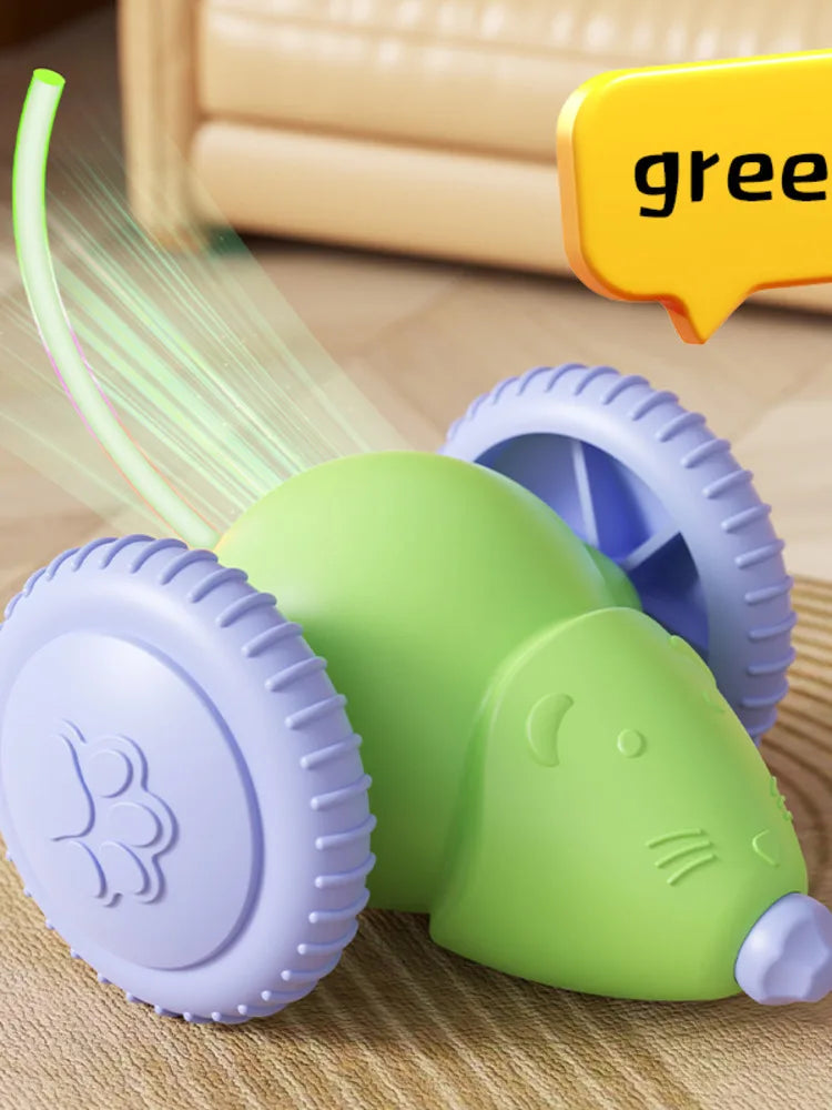 Electric Mouse, Interactive Cat Toy Rechargeable Automatic Teaser with Intelligent Obstacle Avoidance