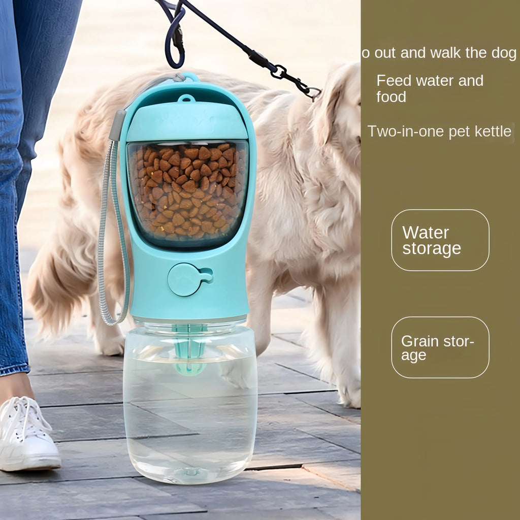 Portable 3-in-1 Pet Travel Bottle | Leak-Proof Water & Food Dispenser for Dogs & Cats