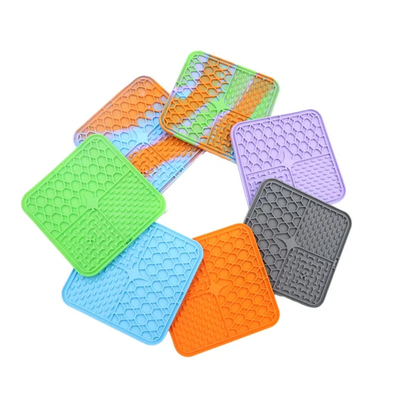 Multi-Texture Pet Slow Feeder & Lick Mat Set (Stops Begging While You Eat!)