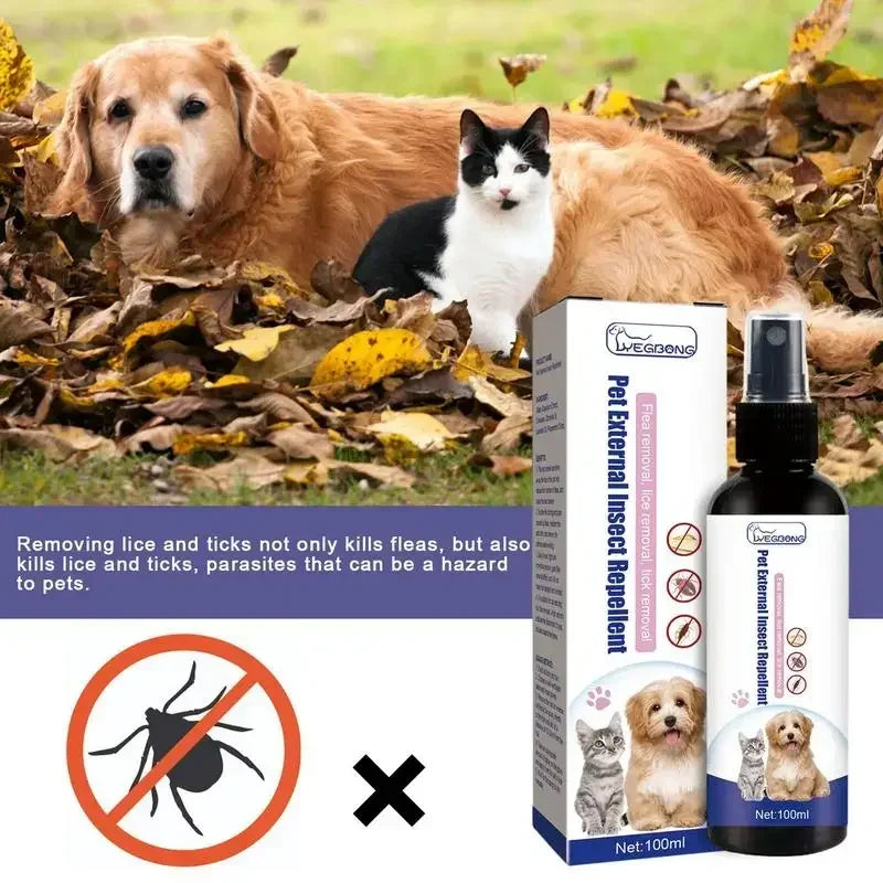 Natural Pet Flea & Tick Spray (100ml)